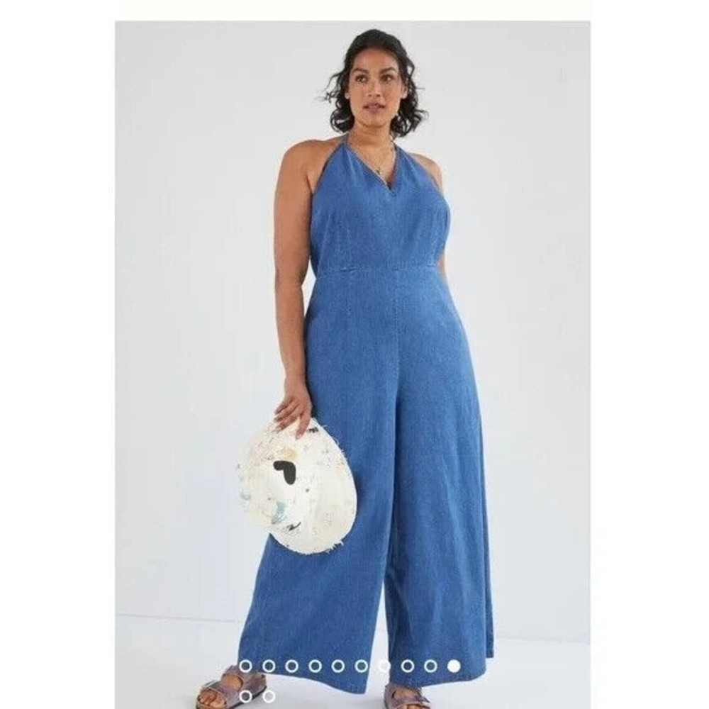 MARE MARE x ANTHROPOLOGIE Denim Jumpsuit Womens Plus Size 2X Blue Wide Leg